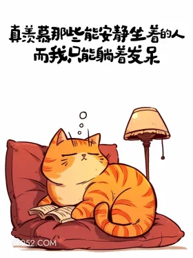 真羡慕能安静坐着的人，我只能躺着发呆 猫猫 笑死了 搞笑文案