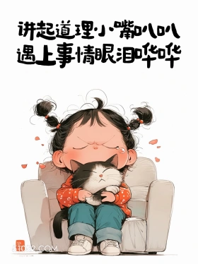 讲起道理小嘴叭叭，遇到事情眼泪哗哗 小女孩 有梗 搞笑文案