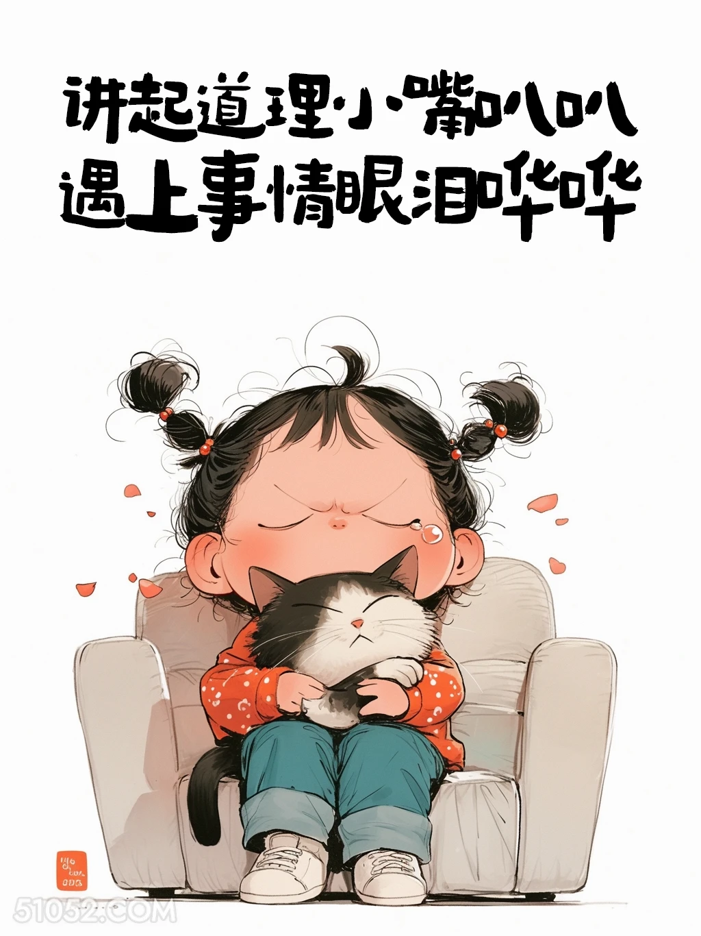 讲起道理小嘴叭叭，遇到事情眼泪哗哗 小女孩 有梗 搞笑文案