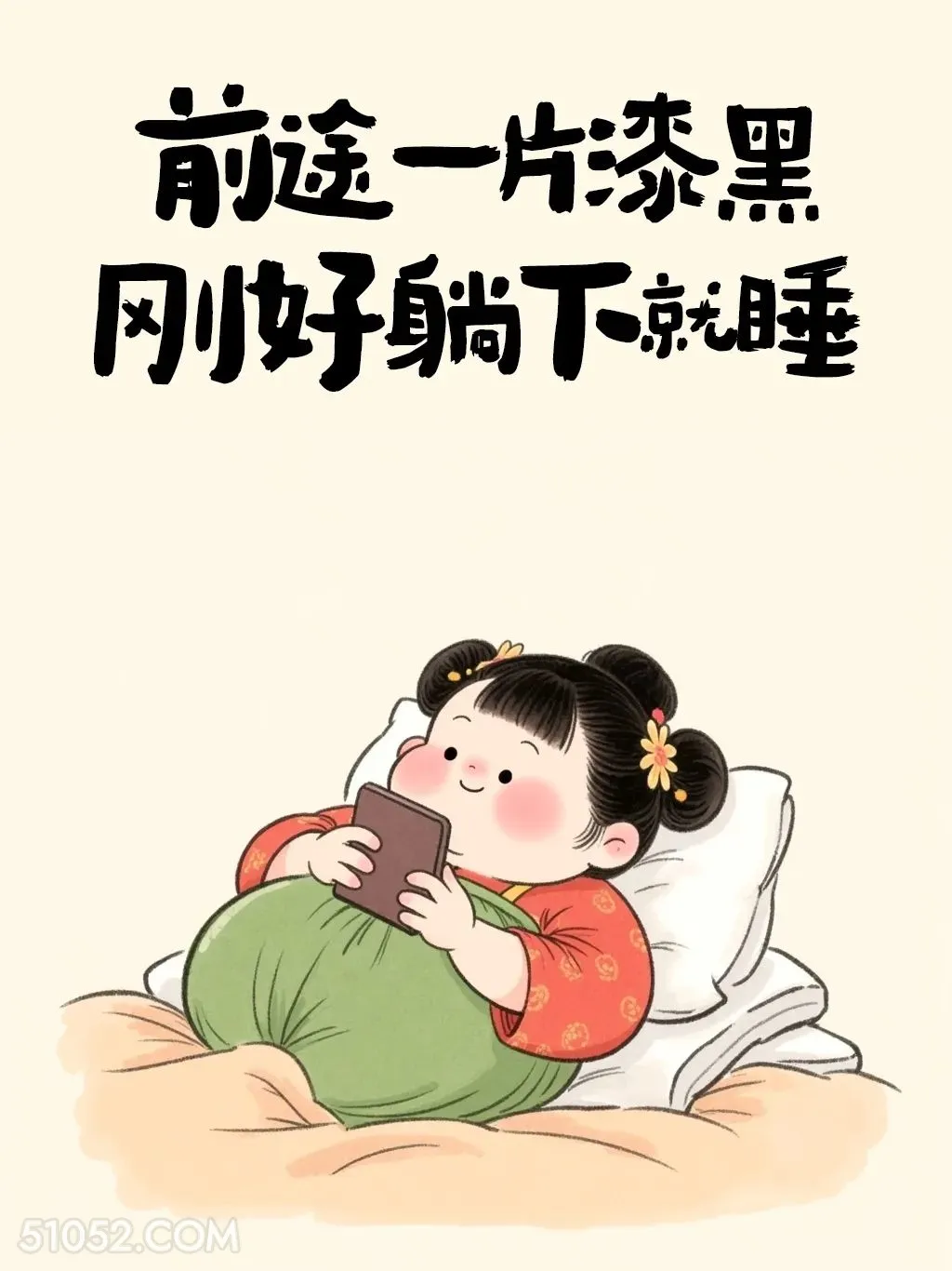 前途一片漆黑刚好躺下就睡 胖女孩 有梗 搞笑文案