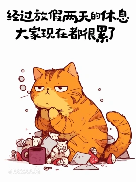 经过两天休息大家都很累了 猫猫 歪理 搞笑文案