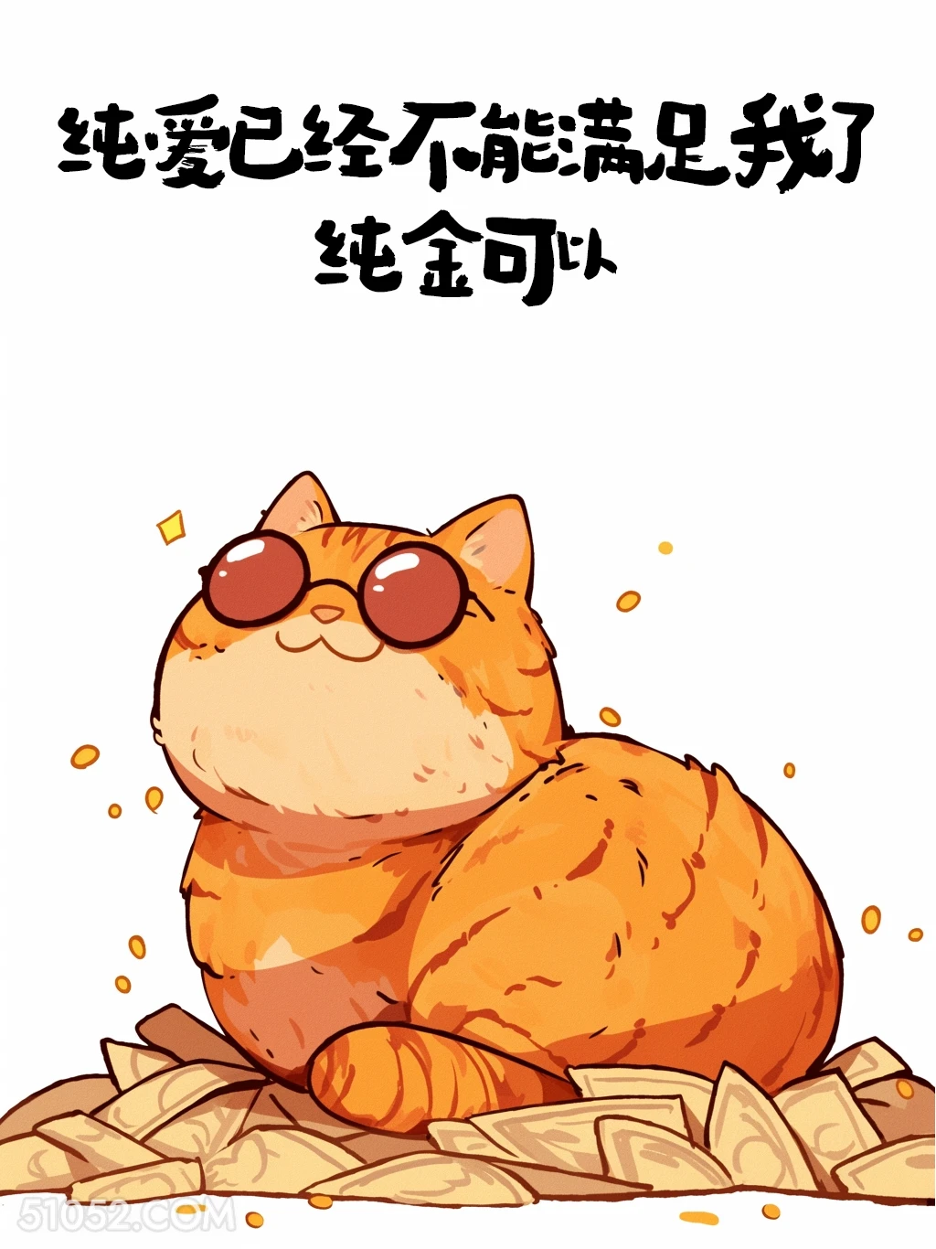 纯爱无法满足我，纯金可以 猫猫 发朋友圈 搞笑文案