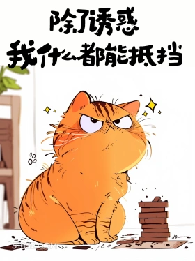 除了诱惑我什么都能抵挡 猫猫 笑死了 搞笑文案