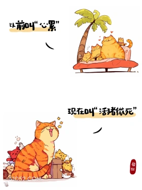 以前叫心累，现在叫活猪微死 猫猫 热梗 搞笑文案