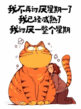 不再讨厌星期一，我讨厌整个星期 猫猫 牛马 打工人 搞笑文案