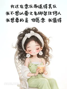 太在意反而适得其反 漂亮女孩 发朋友圈 走心文案