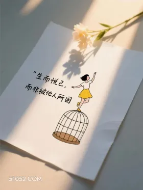 生而悦己而非被他人所困 简笔画 大格局 发朋友圈 走心文案