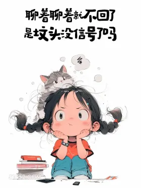 聊着聊着就不回了，你坟头没信号了吗 小女孩 秒回 搞笑文案