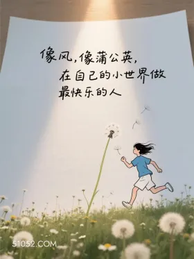 像风，像蒲公英 简笔画 大格局 发朋友圈 走心文案