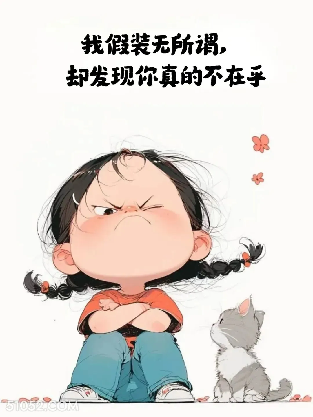 假装无所谓却发现你真的不在乎 小女孩 发朋友圈 走心文案