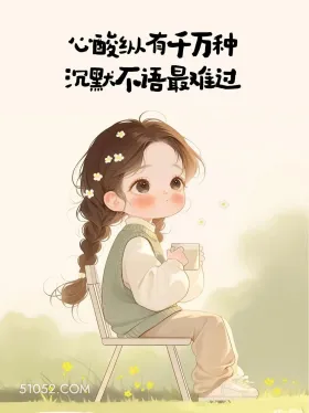 心酸纵有千万种，沉默不语最难过 小女孩 心疼 走心文案 发朋友圈