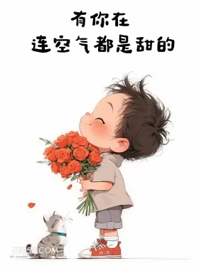 有你在空气都是甜的 小女孩 小男孩 撩人 走心文案