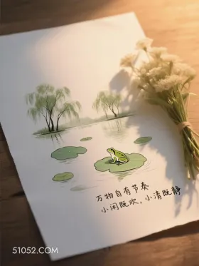 万事自有节奏 简笔画 发朋友圈 走心文案