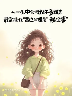 人一生有许多谎言，最常说起的是我没事 小女孩 心疼 走心文案 发朋友圈