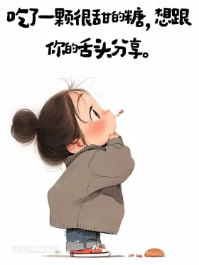 吃了颗很甜的糖,想和你的舌头分享 小女孩 想你了 撩汉 走心文案