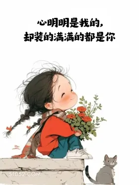 小女孩 撩人 情话 文案 心明明是我的， 却装的满满的都是你