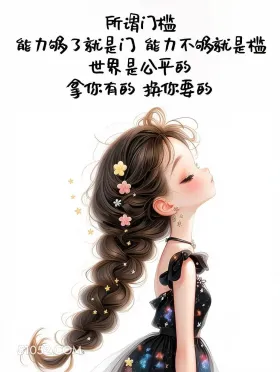 门槛，能力够了是门，能力不够是槛 小女孩 发朋友圈 走心文案