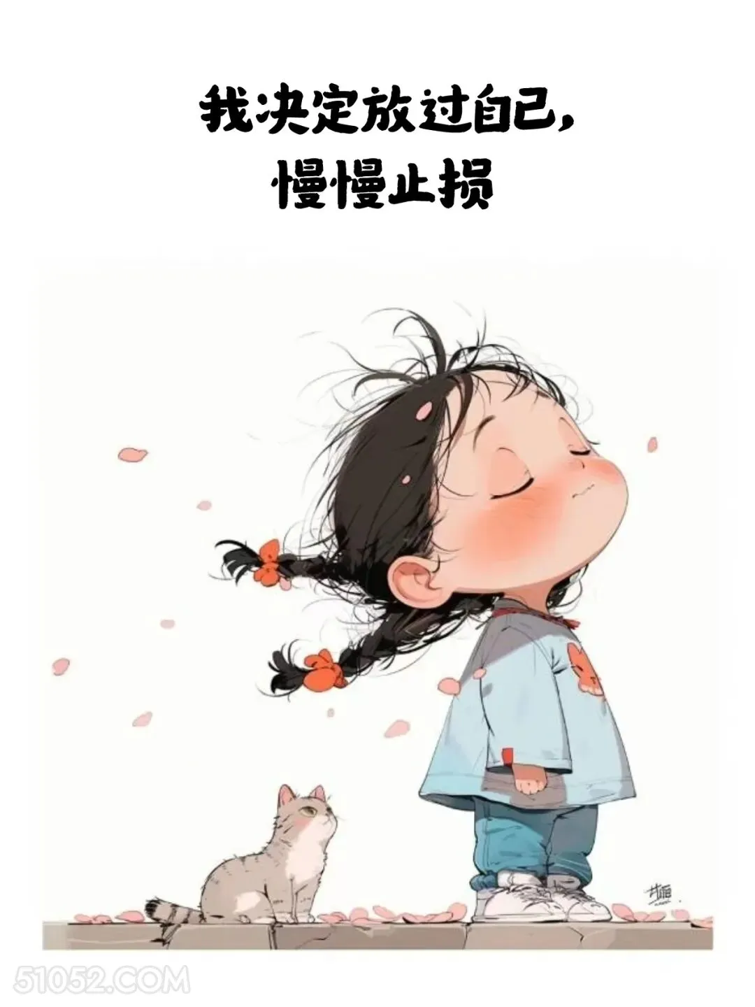 决定放过自己，慢慢止损 小女孩 发朋友圈 走心文案