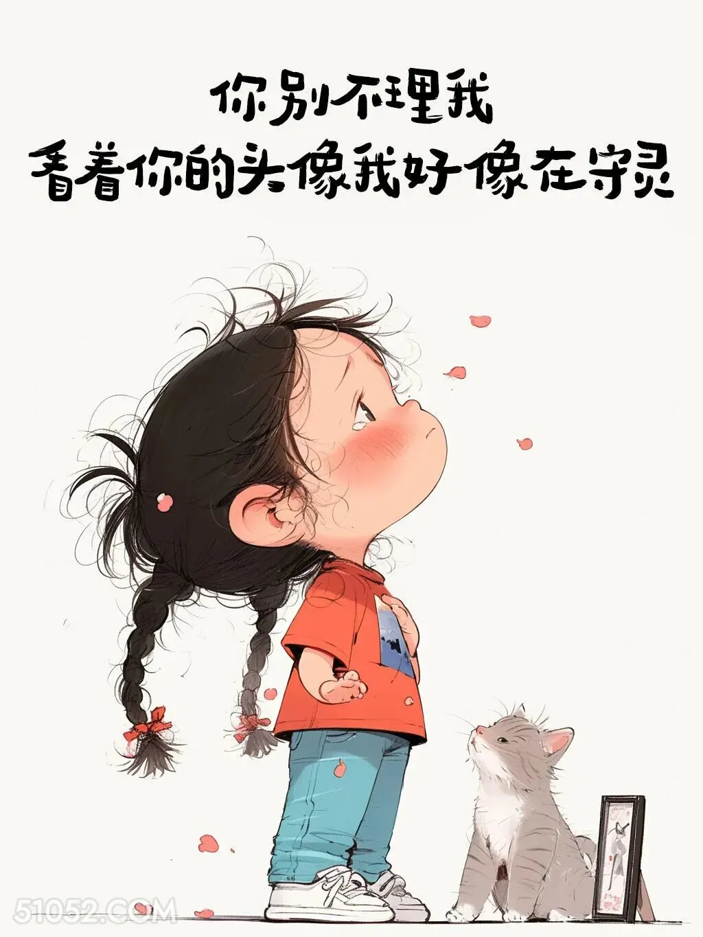你别不理我，看着你的头像我好像在守灵 小女孩 秒回 搞笑文案