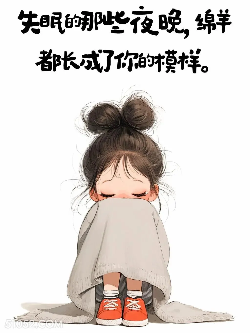 失眠的夜晚，绵羊都长成你的模样 小女孩 想你了 撩汉 走心文案