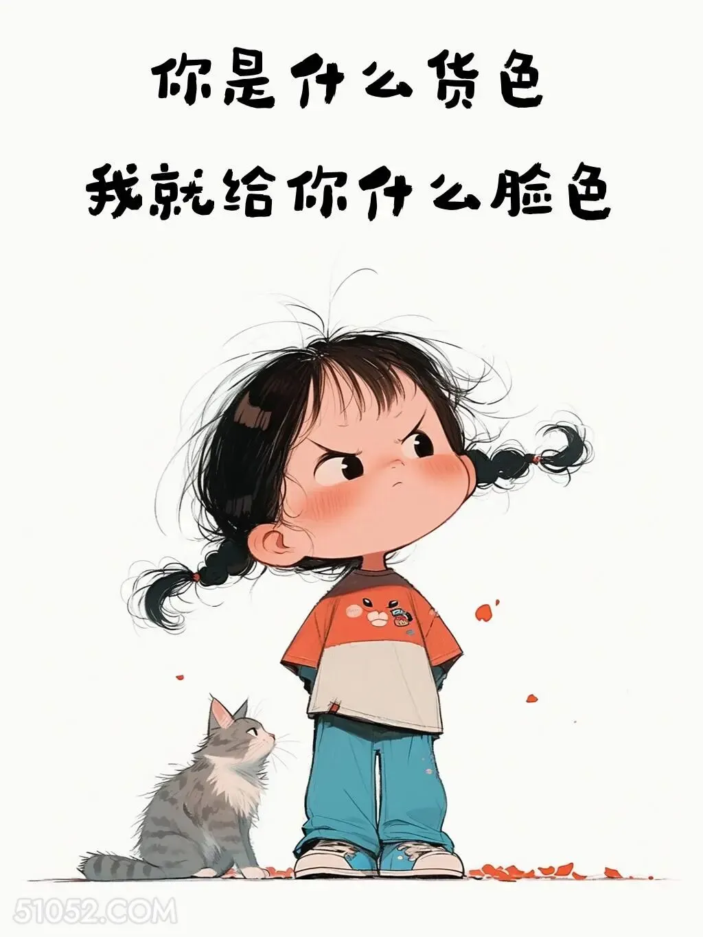 你什么货色我就什么脸色 小女孩 不带脏字骂人 搞笑文案