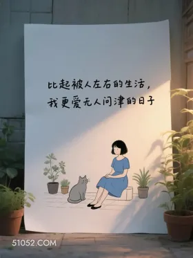 比起被人左右更爱无人问津 简笔画 大格局 发朋友圈 走心文案