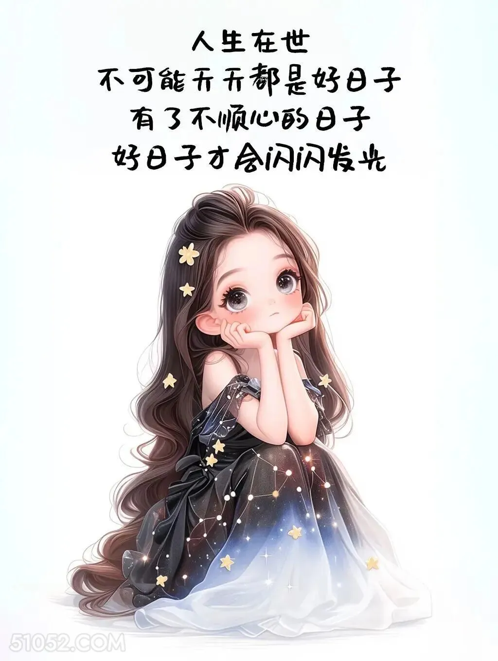 有了不顺心的日子，好日子才会闪闪发光 小女孩 发朋友圈 走心文案