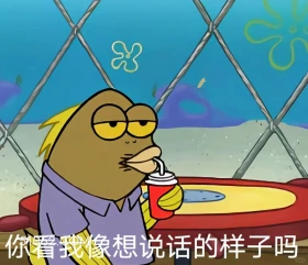 我看我想说话的样子吗 海绵宝宝 动画片 搞笑表情 黄色海绵 派大星