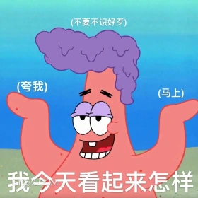 我今天看起来怎么样 海绵宝宝 动画片 搞笑表情 黄色海绵 派大星
