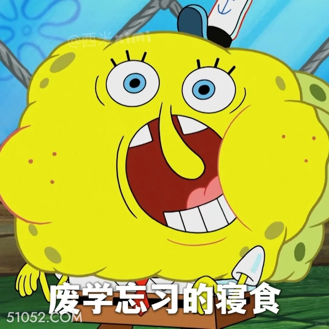 废学忘习的寝食 海绵宝宝 派大星 章鱼哥 动画片 搞笑表情