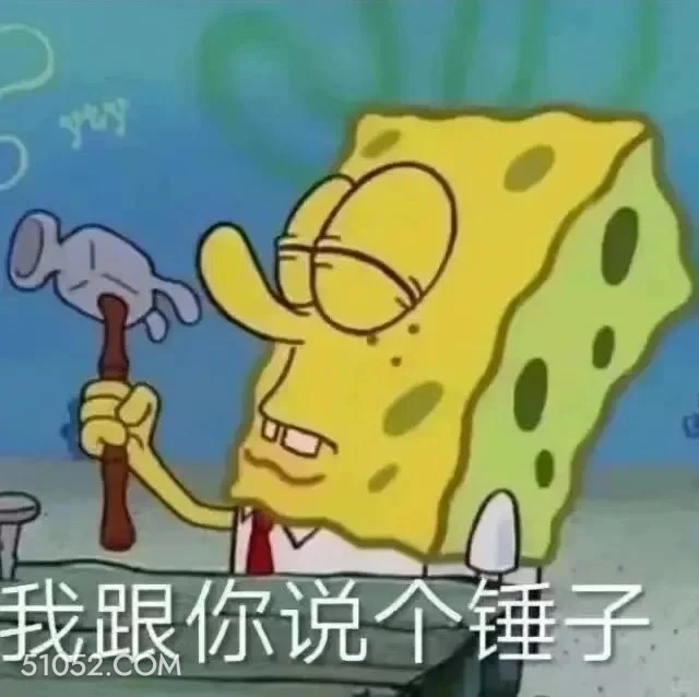 我跟你说个锤子 海绵宝宝 派大星 章鱼哥 动画片 搞笑表情