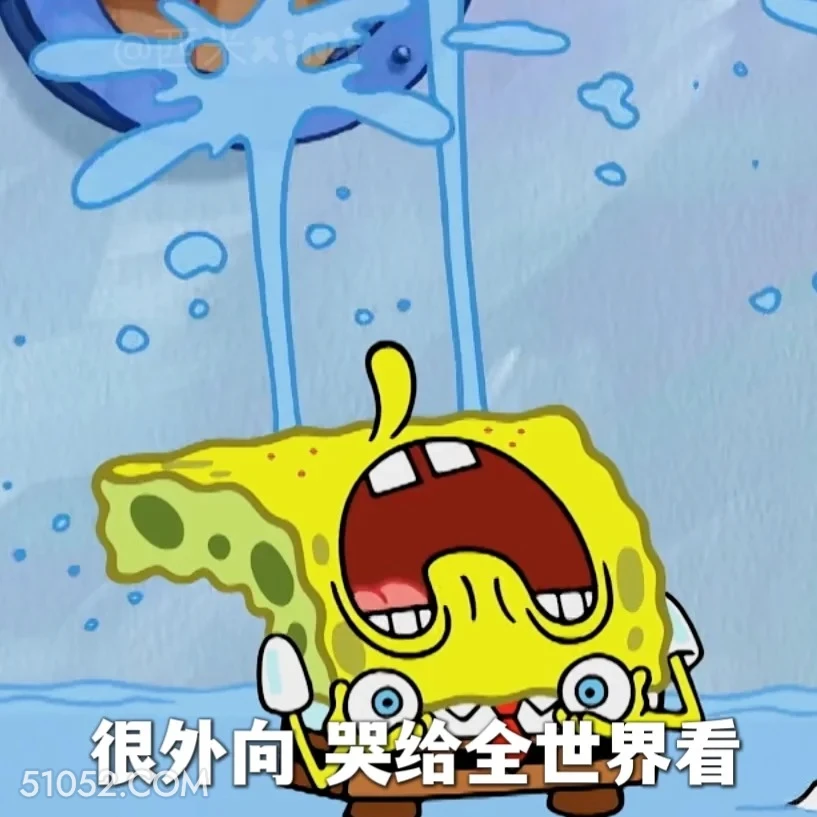 很外向，哭给全世界看 海绵宝宝 派大星 章鱼哥 动画片 搞笑表情