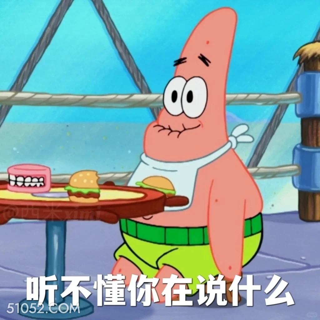 听不懂你在说什么 海绵宝宝 派大星 章鱼哥 痞老板 动画片