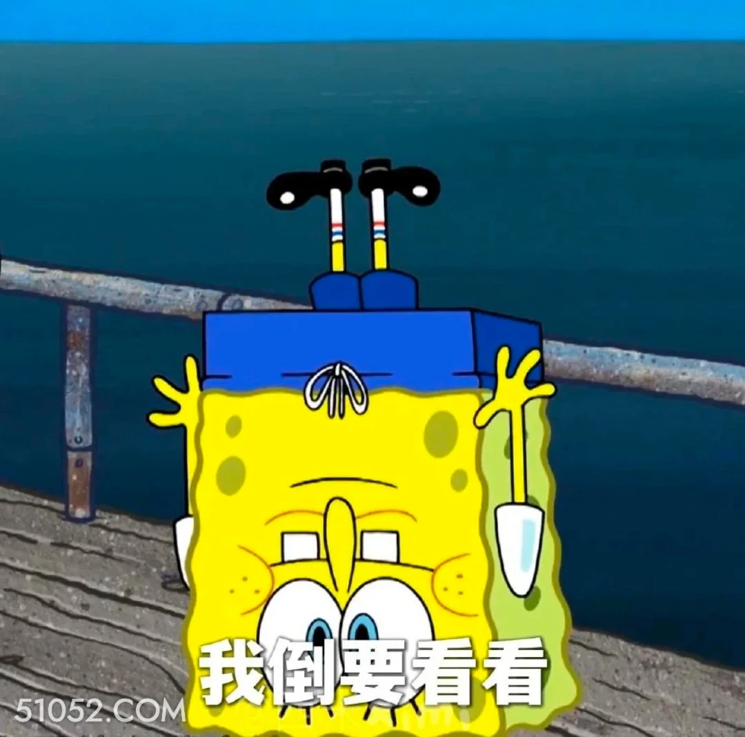 我倒要看看 海绵宝宝 派大星 章鱼哥 动画片 搞笑表情