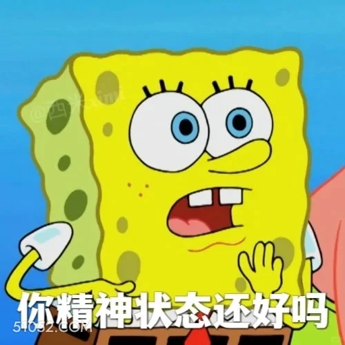 你精神状态还好吗 海绵宝宝 派大星 章鱼哥 动画片 搞笑表情