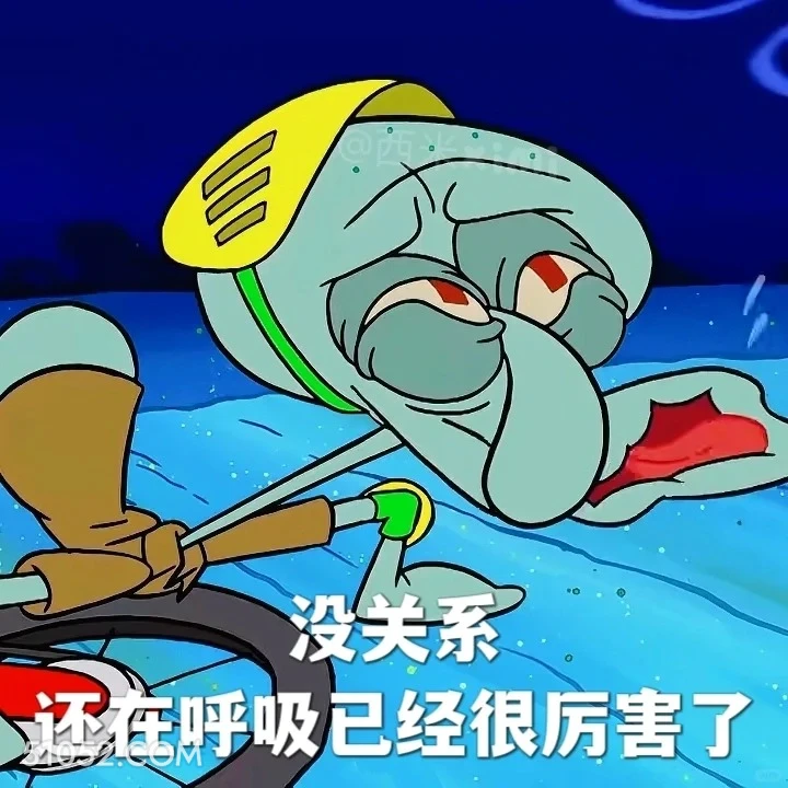 没关系，还在呼吸已经很厉害了 海绵宝宝 派大星 章鱼哥 动画片 搞笑表情