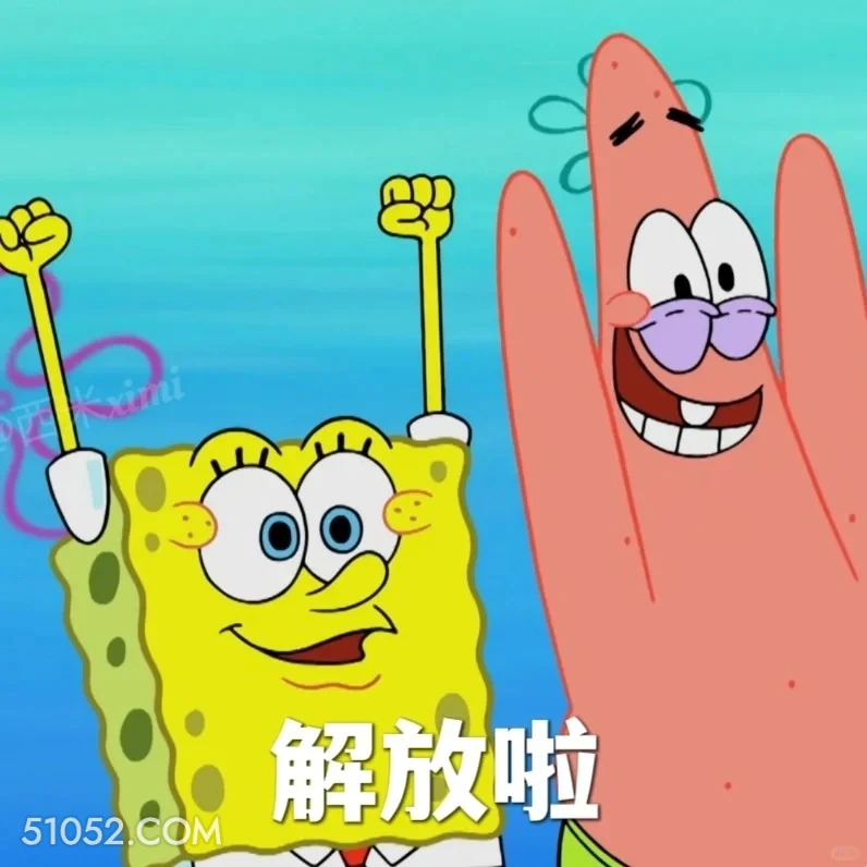 解放啦 海绵宝宝 派大星 章鱼哥 动画片 搞笑表情
