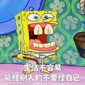 生活不易，能怪别人别怪自己 海绵宝宝 派大星 章鱼哥 动画片 搞笑表情