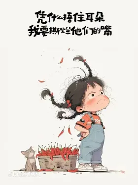 凭什么捂住耳朵，我要撕烂他们的嘴 小女孩 吵架 镇场子 搞笑文案