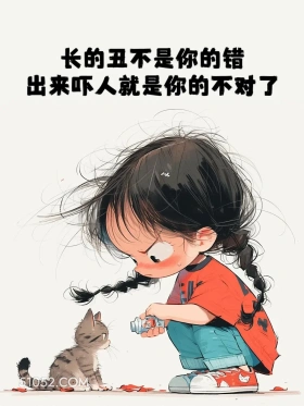 长得丑不是你的错，出来吓人就是你不对 小女孩 吵架 镇场子 搞笑文案