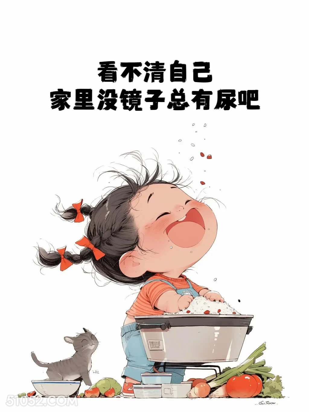 家里没镜子总有尿吧 小女孩 吵架 镇场子 搞笑文案