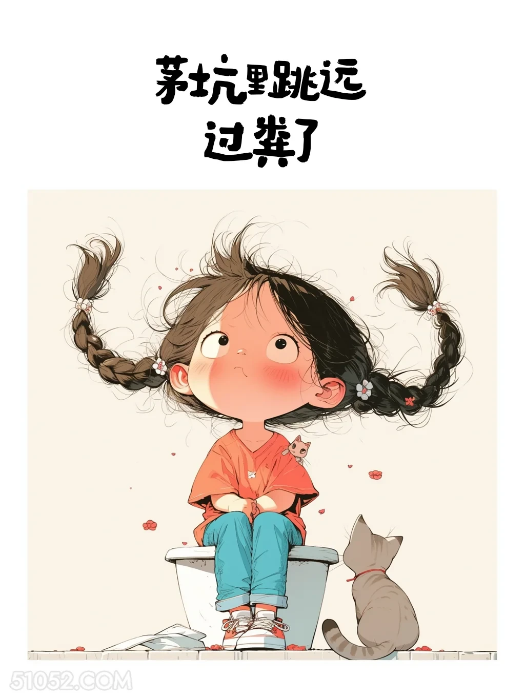 茅坑里跳远-过粪了 小女孩 阴阳怪气 歇后语 搞笑文案