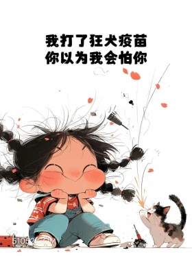我打了狂犬疫苗，你以为我会怕你 小女孩 吵架 镇场子 搞笑文案