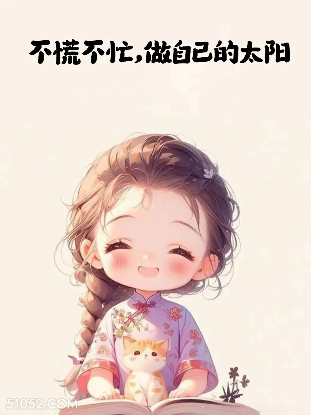 不慌不忙，做自己的太阳 小女孩 旺自己 金句 治愈文案