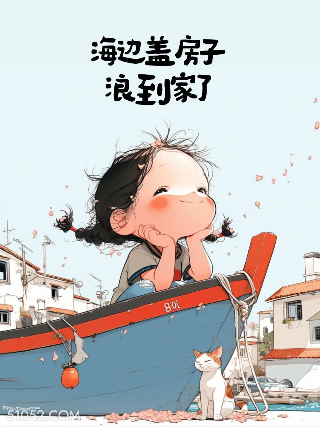 海边盖房子-浪到家了 小女孩 阴阳怪气 歇后语 搞笑文案