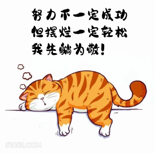 努力不一定成功，但摆烂一定轻松 猫猫 摆烂 笑死了 搞笑文案 发朋友圈