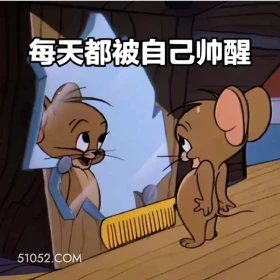 每天都被自己帅醒 猫和老鼠 动画片 汤姆猫 杰瑞 搞笑表情