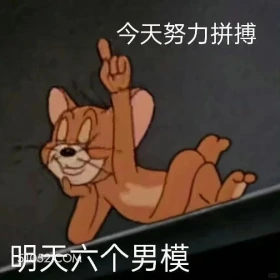 今天努力拼搏明天六个男模 猫和老鼠 动画片 汤姆猫 杰瑞 搞笑表情