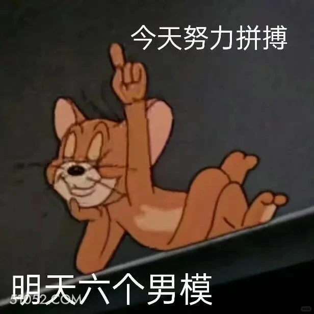 今天努力拼搏明天六个男模 猫和老鼠 动画片 汤姆猫 杰瑞 搞笑表情
