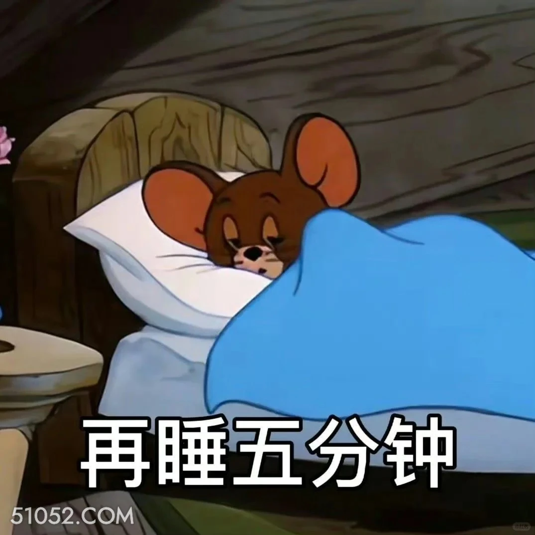 再睡五分钟 猫和老鼠 动画片 汤姆猫 杰瑞 搞笑表情